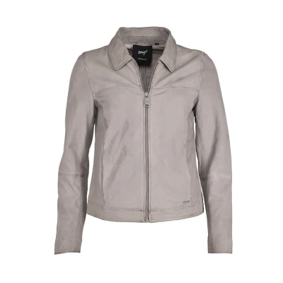 Abbildung von Maze MIT Hemdkragen Lederjacke, Damen, Größe: Medium, Stone