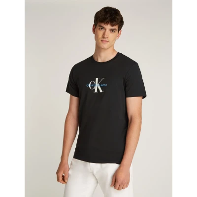 Abbildung von Calvin Klein Jeans Distressed Monologo TEE Tshirt print, Herren, Größe: Small, Black