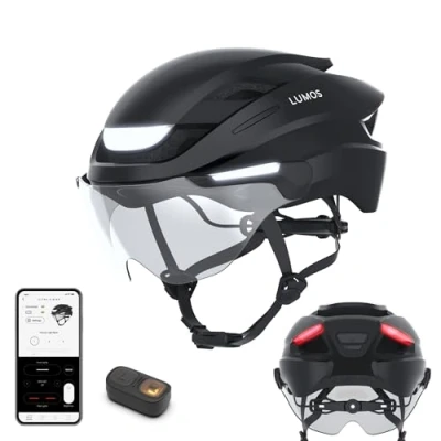 Abbildung von Lumos Ultra E Bike Smart Helm NTA 8776 Zertifiziert LED Front &amp; Rücklichter Einziehbares Visier App Steuerung Für Bike, Scooter, Radfahren Erwachsene, Männer, Frauen