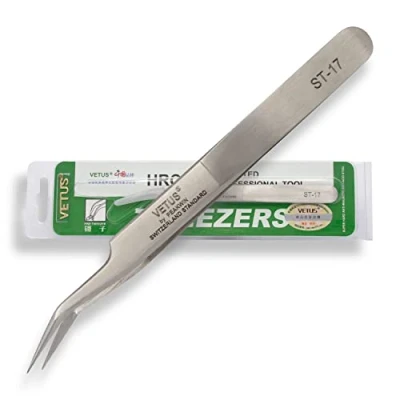 Abbildung von P Beauty Cosmetic Accessories VETUS Wimpern Pinzette für die Wimpernverlängerung ST 17 Ideal geeignet Einzelwimpern &amp; Volumentechnik Inklusive Schutzkappe (ST 17)