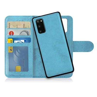Abbildung von MyGadget Flip Case für Samsung Galaxy S20 [ abnehmbare Magnet Hülle ] Handyhülle aus Kunstleder Klapphülle mit Kartenfach Schutzhülle in Hellblau