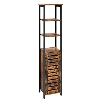 Abbildung von VASAGLE Hochschrank Standregal, mit 3 Ablagen und Schrank, Bücherregal