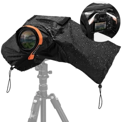 Abbildung von K&amp;F CONCEPT Kamera Regenschutzhülle wasserdichte Kamerahülle, Rain Cover Schutz für Canon, Nikon, Sony und andere Digitale DSLR Kamera, Outdoor Fotografie