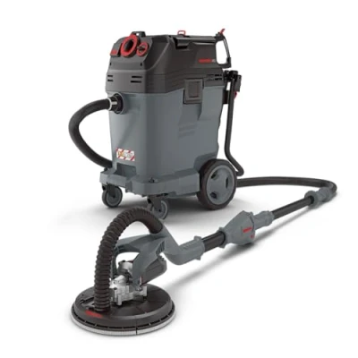 Abbildung von MENZER Trockenbauschleifer LHS 225 + VCL 550 PRO Antistatic, max. 2100 U/min, (Set), Langhalsschleifer &amp; Sicherheitssauger, Nass Trocken Sauger