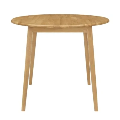 Abbildung von Hallowood Furniture Ledbury Kleiner Drop Leaf Esstisch Runder Holz Klapptisch in Eichenoptik Küchentisch für Zuhause &amp; Café