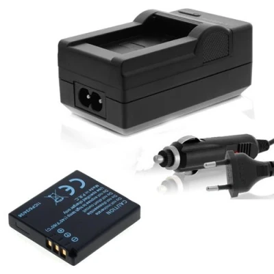 Abbildung von Nahas Shop Ladegerät Set mit Akku für Panasonic LUMIX DMC FX30 FX33 FX35 FX37 FX55 FX500 FS3 FS5 FS20 CGA S008 DMW BCE10 700mAh