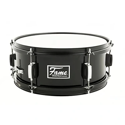 Abbildung von Fame First Step Snare Drum, 13&quot;x5,5&quot;, Piano Black, Mischholz Kessel, Aluminium Hardware, Stahl Spannreifen, 6 Spannschrauben, Ideal für Anfänger und Musikschulen&quot;