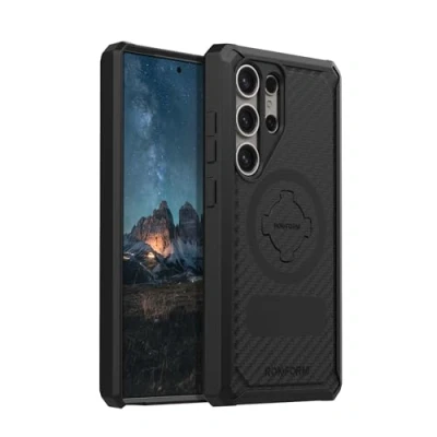 Abbildung von Rokform Galaxy S24 Ultra Hülle, Rugged Series, magnetische Hülle mit Drehverschluss, sturzgeprüfte Rüstung (Schwarz)