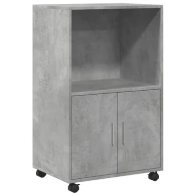 Abbildung von vidaXL Rollschrank, Büroschrank mit Stauraum, Aktenschrank für Wohnzimmer Büro, Bürocontainer Schrank Rollcontainer, Betongrau Holzwerkstoff