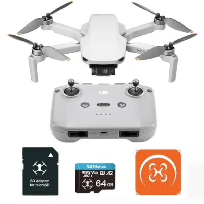 Abbildung von DJI Mini 4K mit Zubehör, Drohne UHD Kamera, Unter 249 g, 10Km Videoübertragung, Autom Rückkehr, 3 Achsen Gimbal Stabilisierung, Windwiderstand, 1 Akku für 31 min Flugzeit, C0,