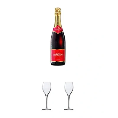 Abbildung von Krimskoye ROT mild Krimsekt Ukraine 0,75 Liter + Sekt und Champagnerglas Stölzle 1 Glas 215/29