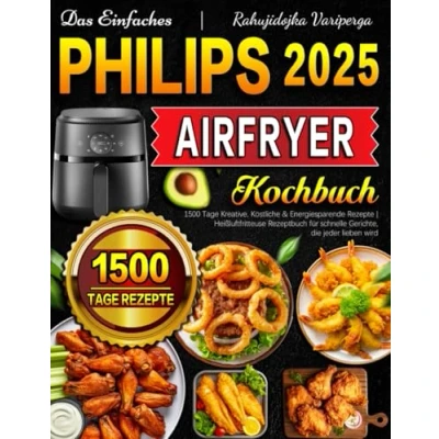 Abbildung von Das Einfaches Philips Airfryer Kochbuch: 1500 Tage Kreative, Köstliche &amp; Energiesparende Rezepte Heißluftfritteuse Rezeptbuch für schnelle Gerichte, die jeder lieben wird