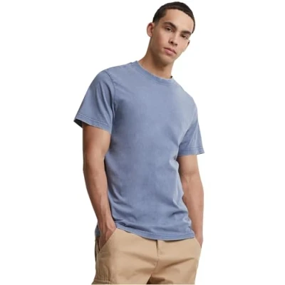 Abbildung von Build Your Brand Herren BY190 Acid Washed Round Neck Tee T Shirt, vintageblue, 3XL