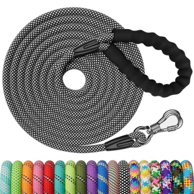 Abbildung von X XBEN Schleppleine für Hunde, 3M 5M 10M 15M 20M 25M 30M Lang Robuste Hundeleine mit Abschließbarer Karabiner, Laufleine Trainingsleine Kleine Mittlere Große Weiche Handschlaufe