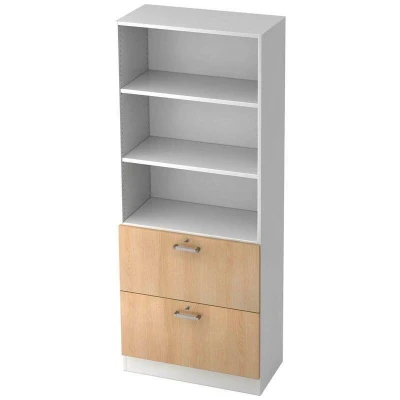 Abbildung von HAMMERBACHER Regalschrank 7300 CE, V7300/W/E/CE weiß, eiche