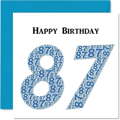Abbildung von Lustige Geburtstagskarte zum 87. Geburtstag für Männer Shapecloud Happy Birthday Karte Vater, Mutter, Großvater, Oma, Onkel, Tante, 145 mm x Grußkarten,