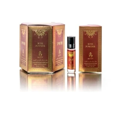 Abbildung von AYAT PERFUMES 6 x ml Duftöl für Männer &amp; Frauen langanhaltend und komfortabel (Rosenpulver)