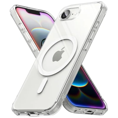Abbildung von Ringke Fusion Magnetic [Kompatibel mit MagSafe] für iPhone 16e (SE 4, 2025, 6,1 Zoll) Hülle, Weicher Bumper Hart Transparent Back Kratzfest Handyhülle Magnetisch Ladegerät/Zubehör Clear