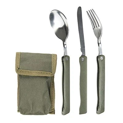 Abbildung von Mil Tec Besteck Set Militär Klappbesteck 3 tlg. mit Tasche