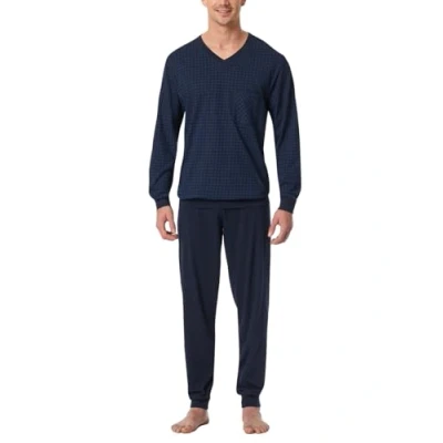 Abbildung von Schiesser Herren Schlafanzug lang mit Bündchen Nightwear Set Pyjamaset, Nachtblau_182194, 54