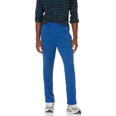 Abbildung von Amazon Essentials Herren Fleece Jogginghose mit offenem Saum (erhältlich in den Größen L und L), Blau, S