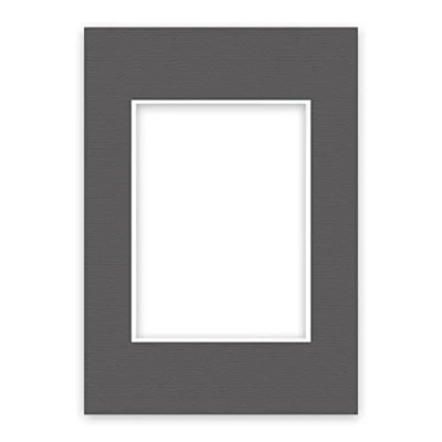Abbildung von nielsen Conservation Passepartout Karton 1,5 mm Außenformat 21x29,7 cm (DIN A4) für Bildformat 13x18 Graphitgrau (dunkelgrau) strukturierte Oberfläche