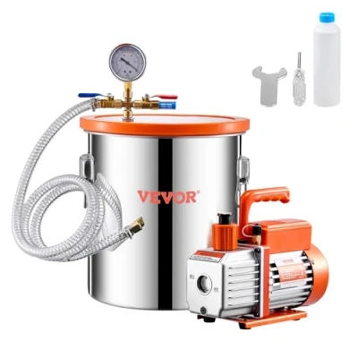 Abbildung von VEVOR 3,5CFM Vakuumpumpe mit 18,93L Vakuumkammer Unterdruckpumpe Vacuum Pump Kit
