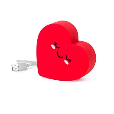 Abbildung von Legami Tragbares Ladegerät, My Super Power, wiederaufladbarer Akku, 8,8 x 10,6 cm, Thema Heart, USB Ladekabel für die Powerbank im Lieferumfang enthalten 4 h, Kapazität 4800 mAh