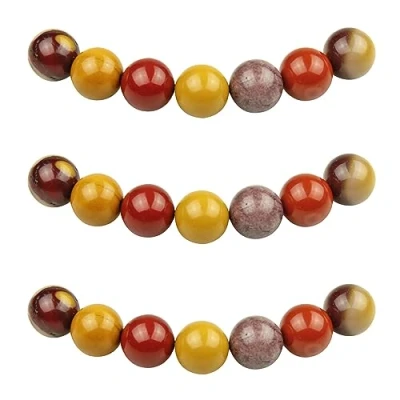 Abbildung von MJDCB Perlen zum Auffädeln 12mm 30 stück Mookait Jaspis Halbedelsteine mit Loch Natürliche Lose Runde Steinperlen für Herstellung Schmuck Armbänder Halsketten