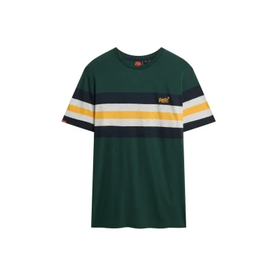 Abbildung von Superdry Essentials stripe Tshirt print, Herren, Größe: Small, Enamel green chest