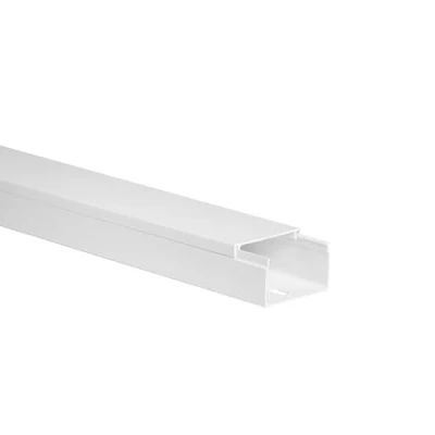 Abbildung von 10m KOMIB Kabelkanal/Kabelkanäle/Kabelführung Verschiedene Größen und Farben Schraubbar 5 x 2m Stangen (Reinweiß (RAL 9010), 50 30 mm)