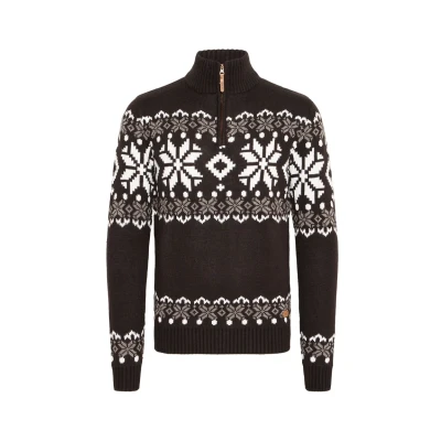 Abbildung von Solid Norwin Strickpullover, Herren, Größe: Large, Black