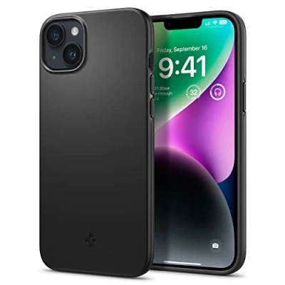 Abbildung von Apple iPhone 14 Hülle Kunststoff Spigen Hard Case/Backcover Handyhülle Schwarz