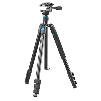 Abbildung von Cullmann Rondo 480M RW20 Allround Dreibeinstativ mit 3 Wege Kopf, Tragkraft 4kg, Packmaß 48cm, Auszugshöhe 183cm, Schwarz