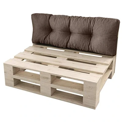 Abbildung von sunnypillow Rückenkissen Palettenkissen gesteppt 120 x 40 15 cm, Braun