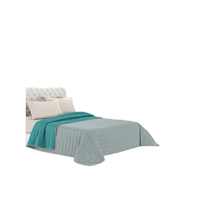 Abbildung von Italian Bed Linen Q EL 1P Elegant Sommer Steppdecke hell grau/wasser, 100% Mikrofaser, 170x270cm