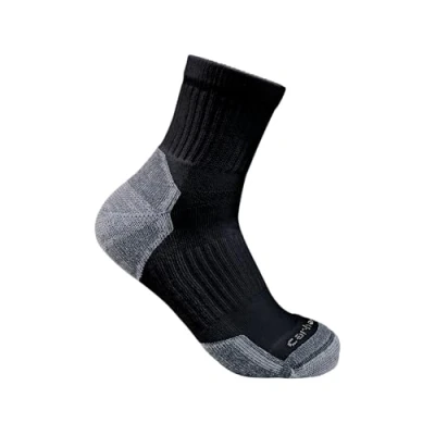 Abbildung von Carhartt Herren Midweight Cotton Blend Quarter 3 Pack Socken, Schwarz, X Large