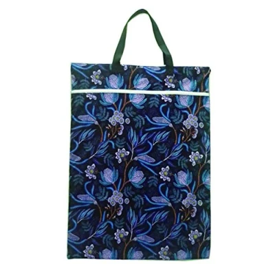 Abbildung von Große Windeltasche zum Aufhängen, für wiederverwendbare Windeln oder Wäsche, violette Blume