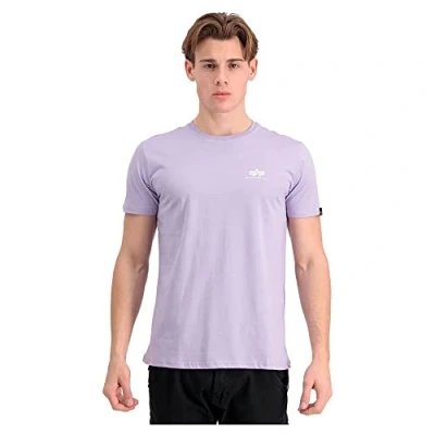 Abbildung von Alpha Industries Small LOGO Tshirt basic, Herren, Größe: Large, Purple