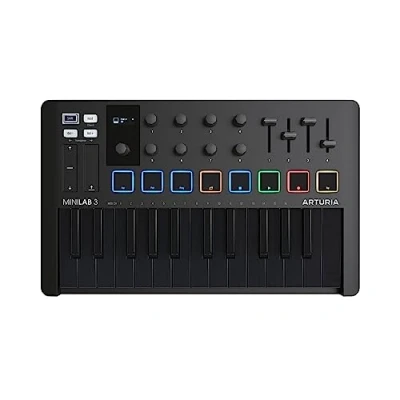 Abbildung von MiniLab 3 Deep Black, Arturia MIDI Controller, 25 Tasten, Plug and Play