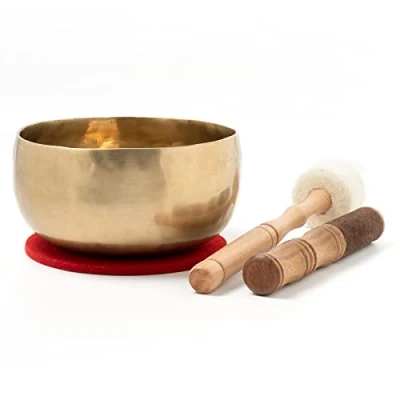 Abbildung von Nepal Klangschale I 600 700 g für Meditation, Yoga &amp; Entspannung Inkl. Klöppel/Pad Handgeschmiedet Fair Trade aus