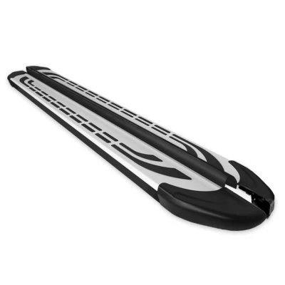 Abbildung von OMAC Trittbretter Schweller Seitenbretter kompatibel mit Ford Custom 2012 2020 L2 Alu Schwarz