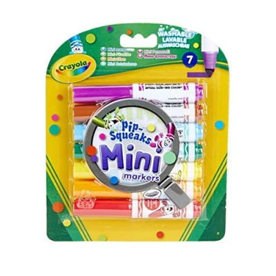 Abbildung von CRAYOLA Pip Squeaks, Mini Auswaschbare Filzstifte für Kinder, Malstifte Set In 7 Verschiedenen Farbtönen, Ungiftige Mit Konischer Spitze, Ab 3 Jahre, Stück, 8337