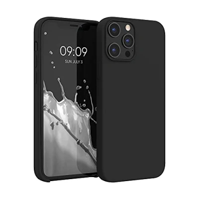 Abbildung von kwmobile Hülle kompatibel mit Apple iPhone 12 Pro Max Silikon Handy Case Handyhülle weiche Oberfläche kabelloses Laden Schwarz