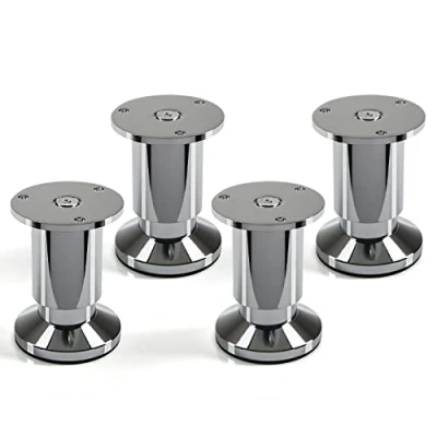Abbildung von 4er Set Möbelfüße ALPHA verstellbar Schrankbeine Chrom poliert, belastbar bis 250 Kg, Höhe: 80 mm von SO TECH