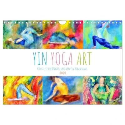 Abbildung von Yin Yoga Art Künstlerische Darstellung von Asanas (Wandkalender 2025 DIN A4 quer), CALVENDO Monatskalender