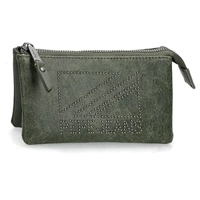 Abbildung von Pepe Jeans Donna Geldbörse Kulturbeutel Grün 17,5 x 9,5 2 cm Kunstleder, grün,