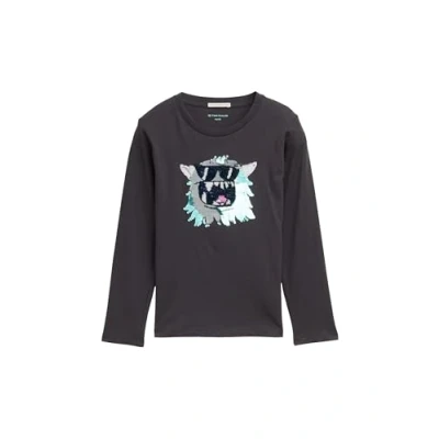 Abbildung von TOM TAILOR Jungen Kinder Langarmshirt mit Wendepailletten, 29476 Coal Grey, 104/110
