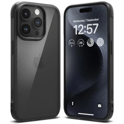 Abbildung von Ringke Fusion Bold Case Kompatibel mit iPhone 15 Pro Hülle, Bequemer Griff TPU Rahmen Harte PC Rückseite, Anti Vergilbung Durchsichtige Handyhülle für 6,1&quot; Schwarz
