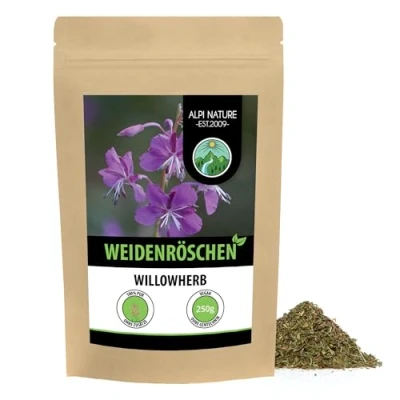 Abbildung von Weidenröschen Tee kleinblütig (250g), Weidenröschentee geschnitten, schonend getrocknet, 100% rein und naturbelassen zur Zubereitung von Tee, Kräutertee